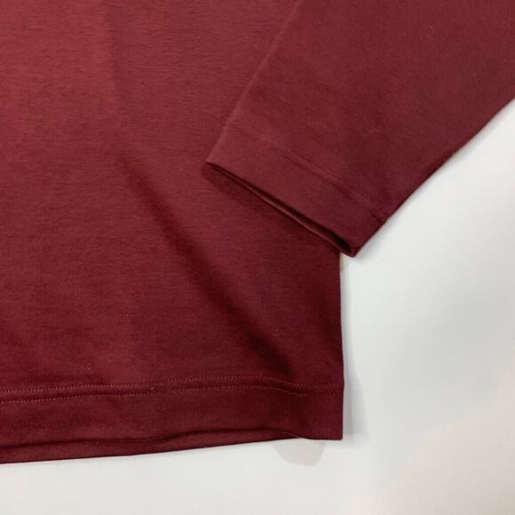 Hart Schaffner Marx Sweatshirt Mens Medium Garnet Red Cotton 1/4 Zip Pullover - Picture 3 of 11